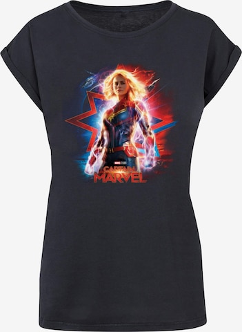 ABSOLUTE CULT T-Shirt 'Captain Marvel - Poster' in Blau: predná strana
