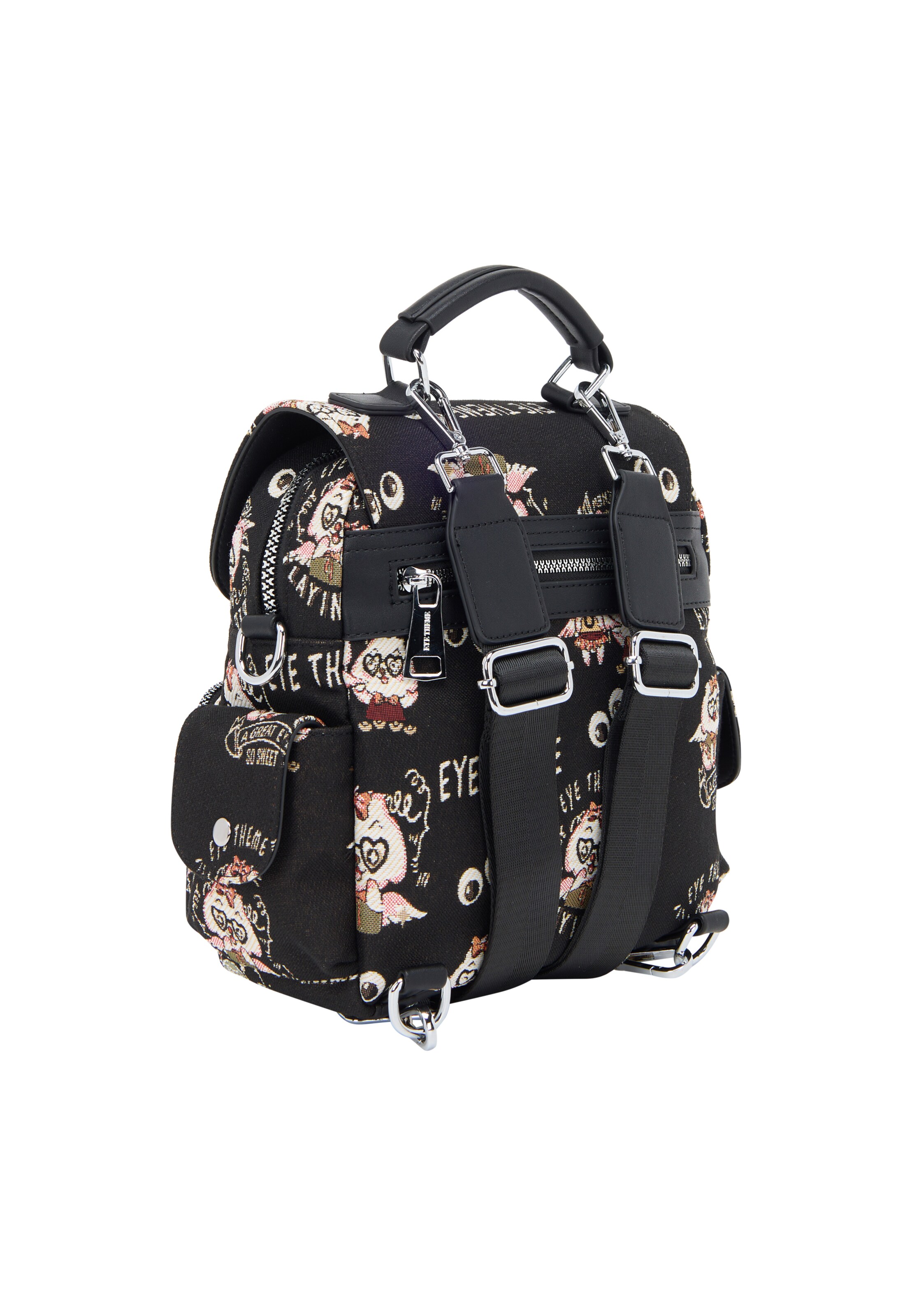 MYMO Backpack 'Pop Eyetheme' in Black