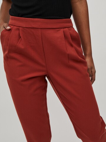 VILA Zúžený Kalhoty se sklady v pase 'Titti' – červená