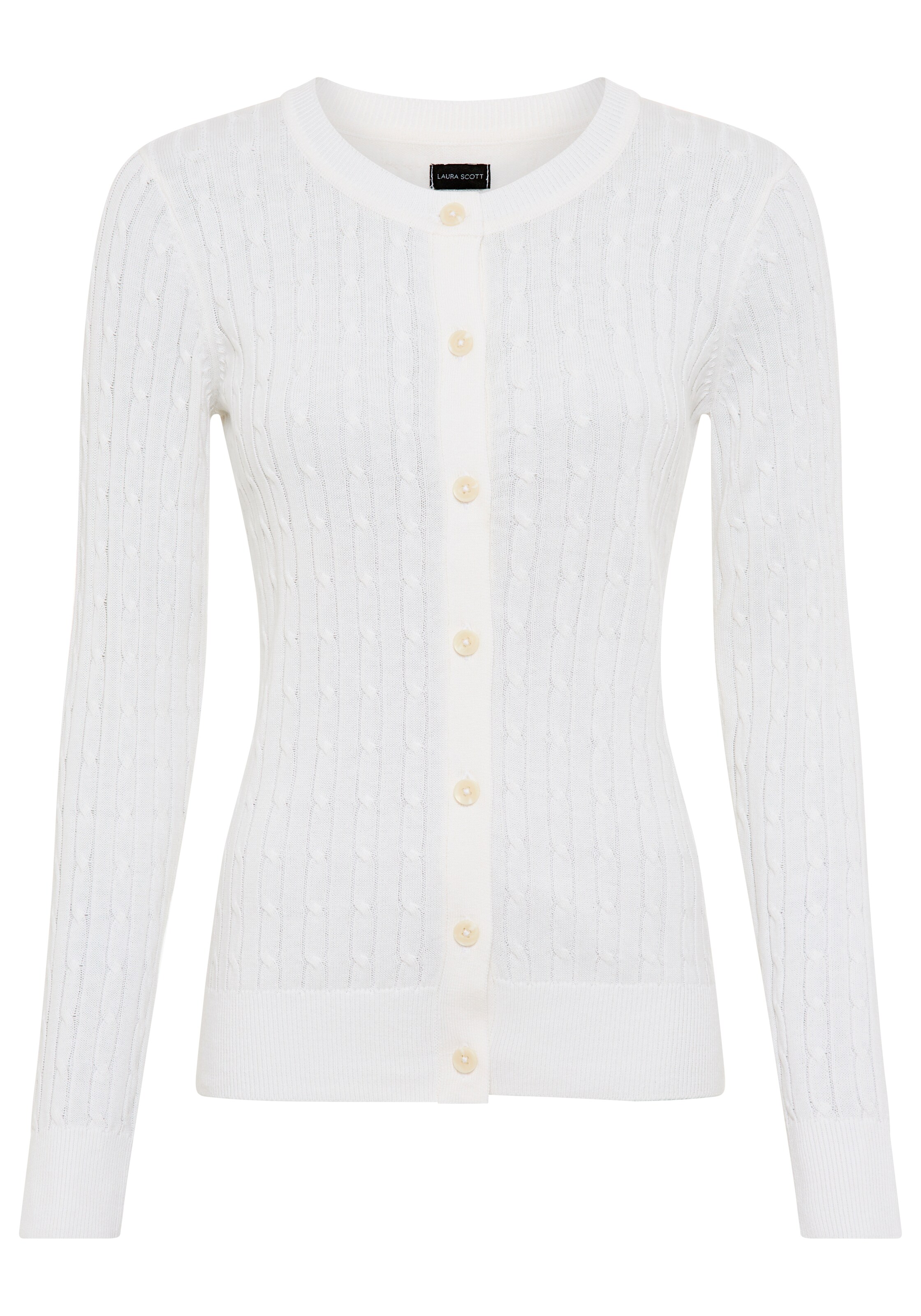 LAURA SCOTT Strickjacke in Weiß: Vorderseite
