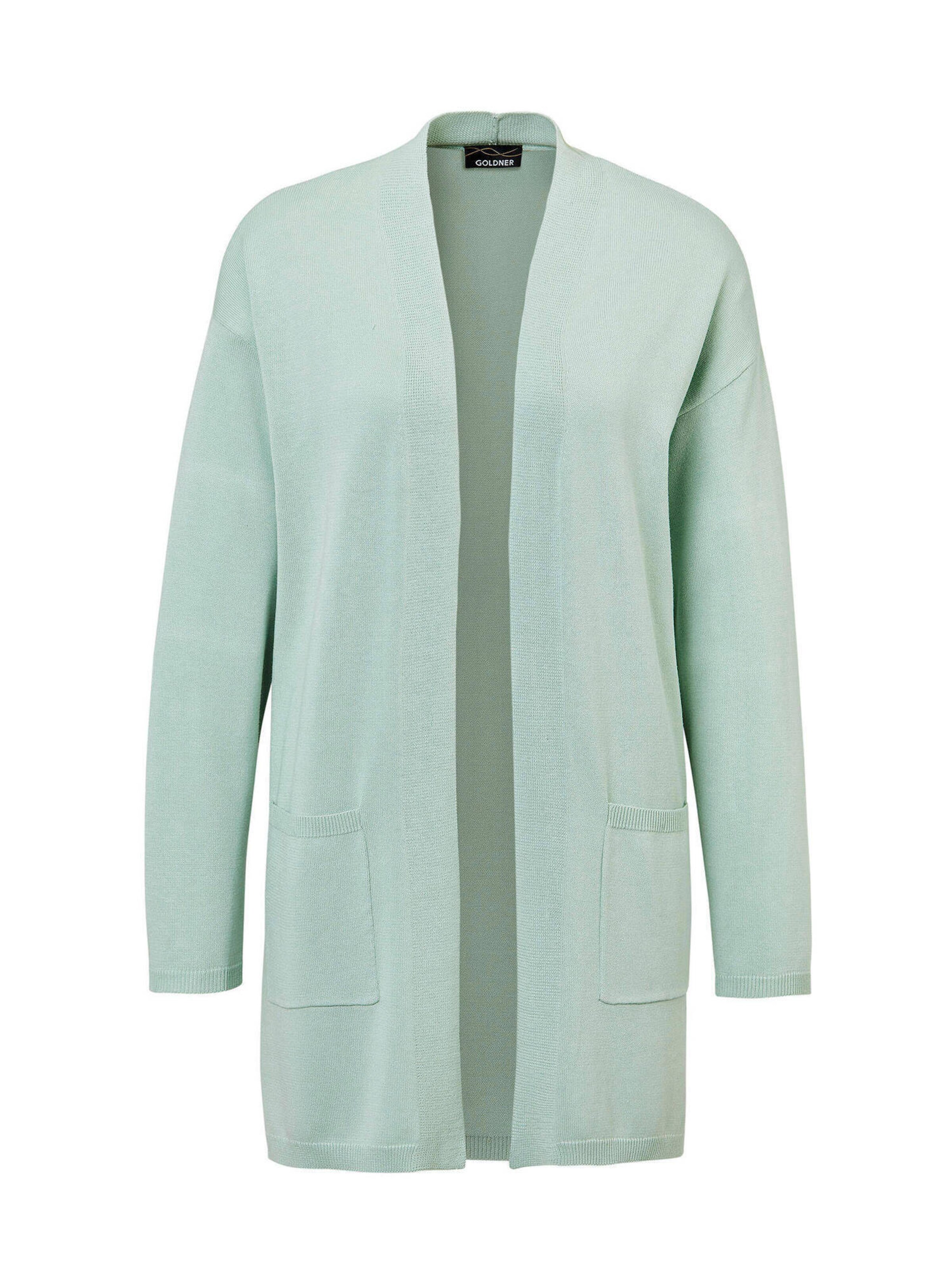 Goldner Cardigan en menthe, Vue avec produit