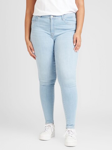 ONLY Carmakoma Skinny Jeans 'POWER' i blå: framsida