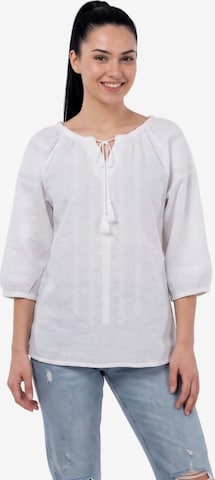 Rody’s forever Trachtenbluse 'Damenbluse AU26, optisch weiß , marimea L' in Weiß: Vorderseite