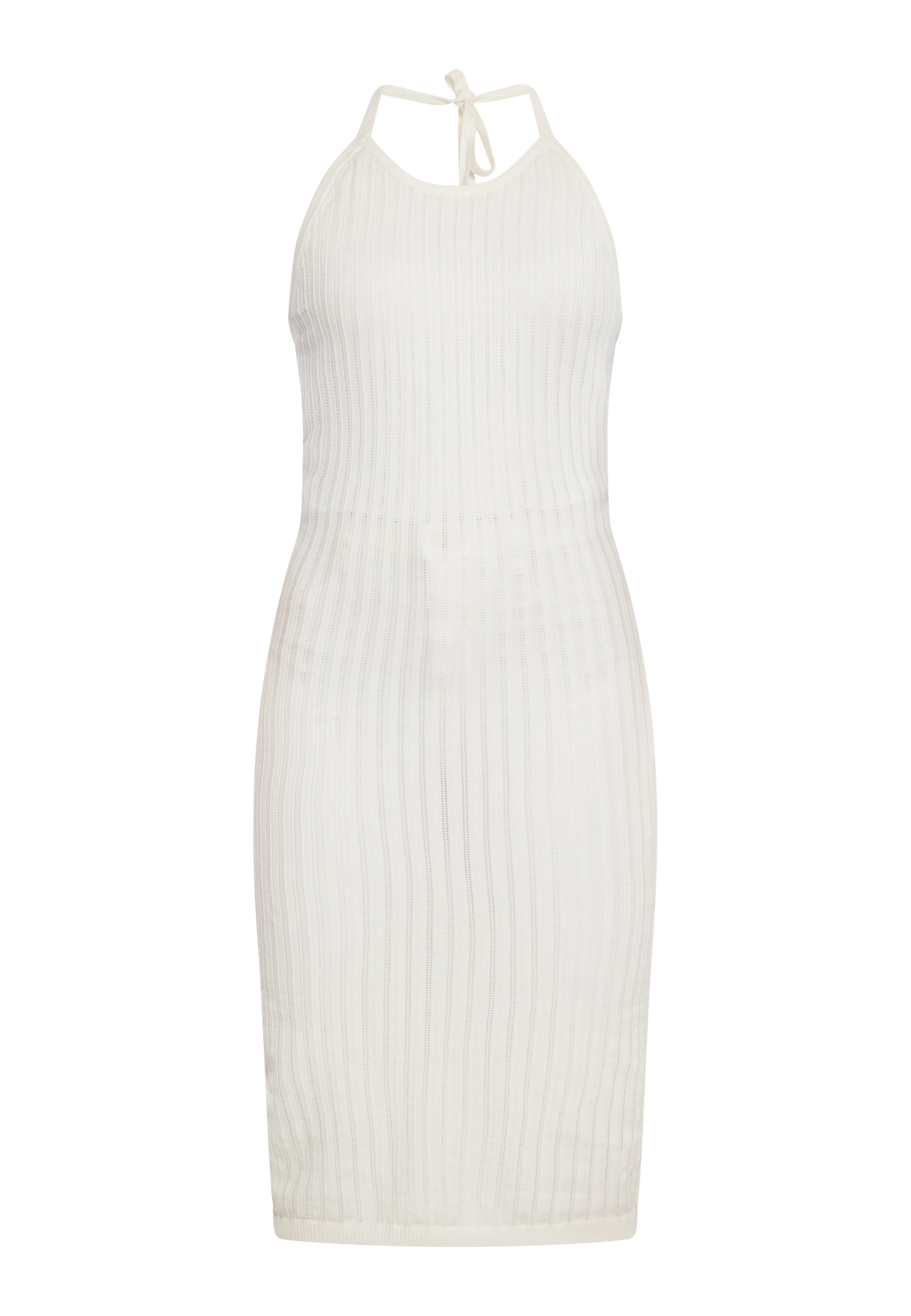 ebeeza Stickad klänning i vit: framsida