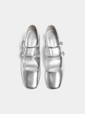 Pull&Bear Официални дамски обувки в сребърно