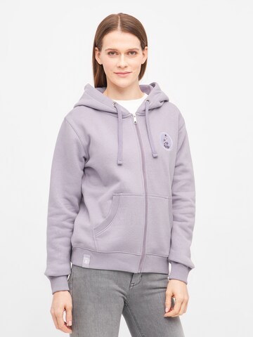 Derbe Sweatjacke 'Sturmmöwin ' in Lila: Vorderseite