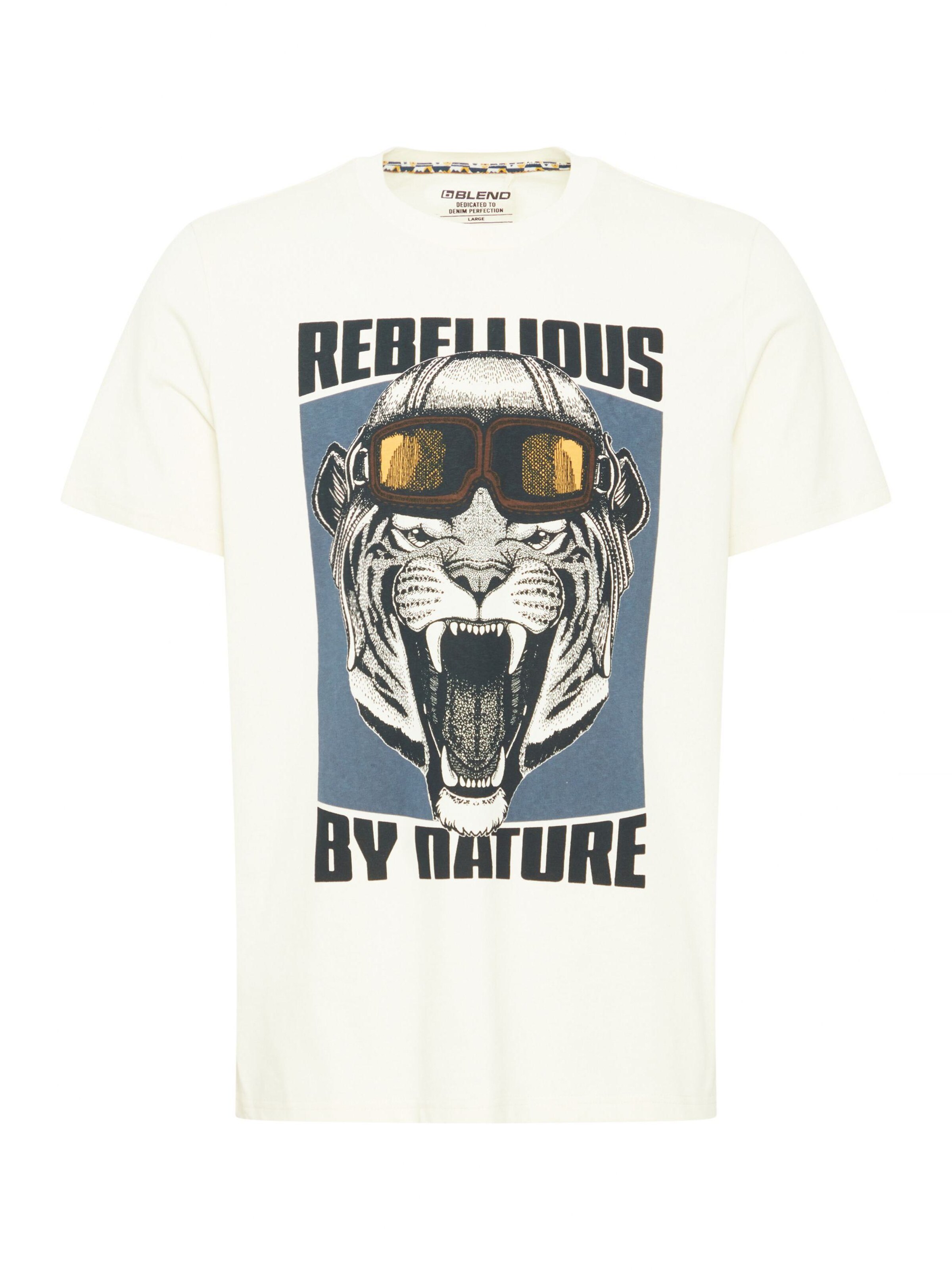 BLEND Shirt 'Tee' in Wit: voorkant