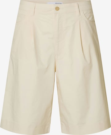 SELECTED Wide Leg Laskoshousut 'SLFKLEA' värissä beige: etupuoli