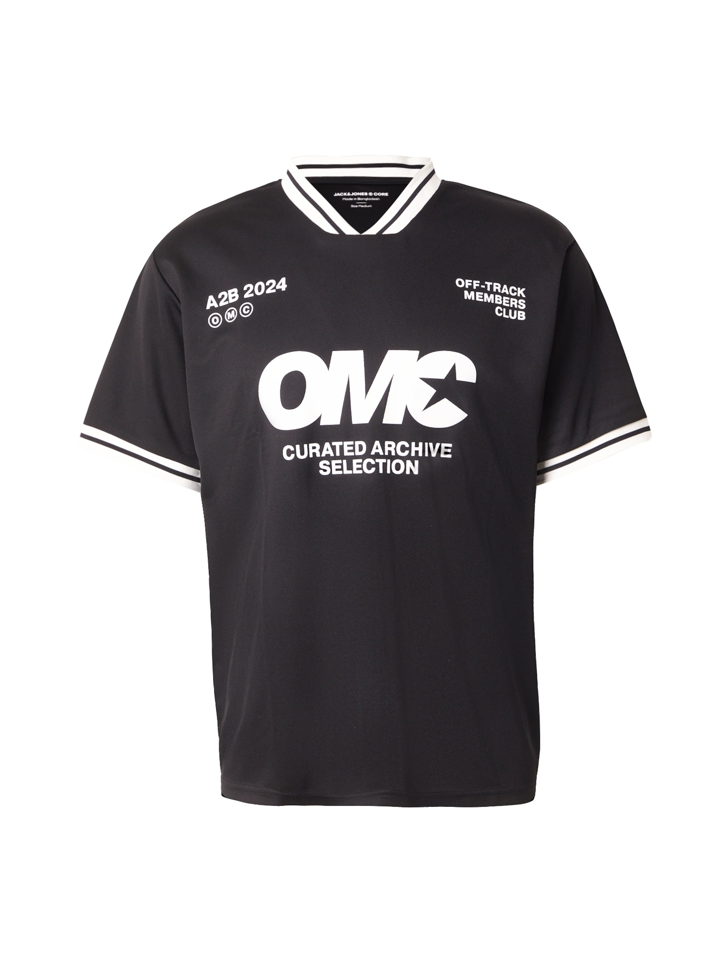 JACK & JONES Koszulka 'JCOREFLEX FOOTBALL' w kolorze czarny: przód