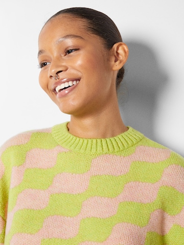 Pull-over Bershka en vert