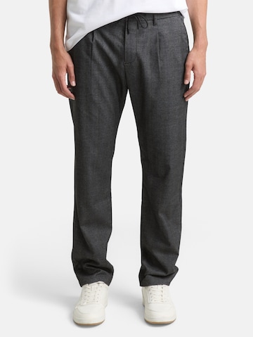 Regular Pantalon à pince TOM TAILOR en gris : devant