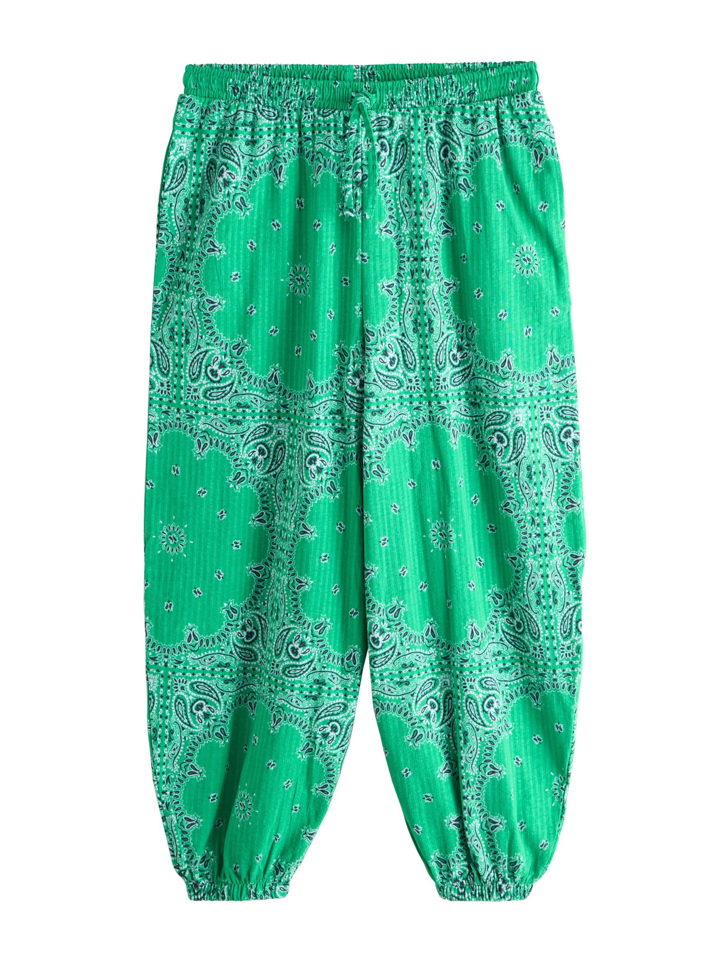 Next Tapered Harem trousers in Green: front