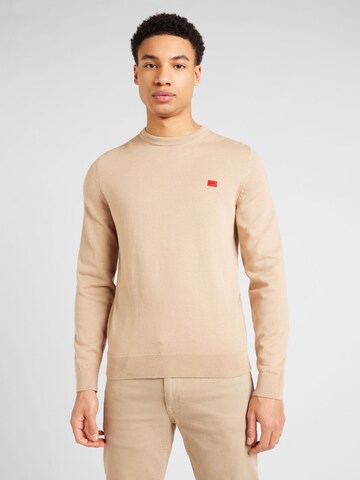 HUGO Sweater 'San Cassius-C1' in Beige: front