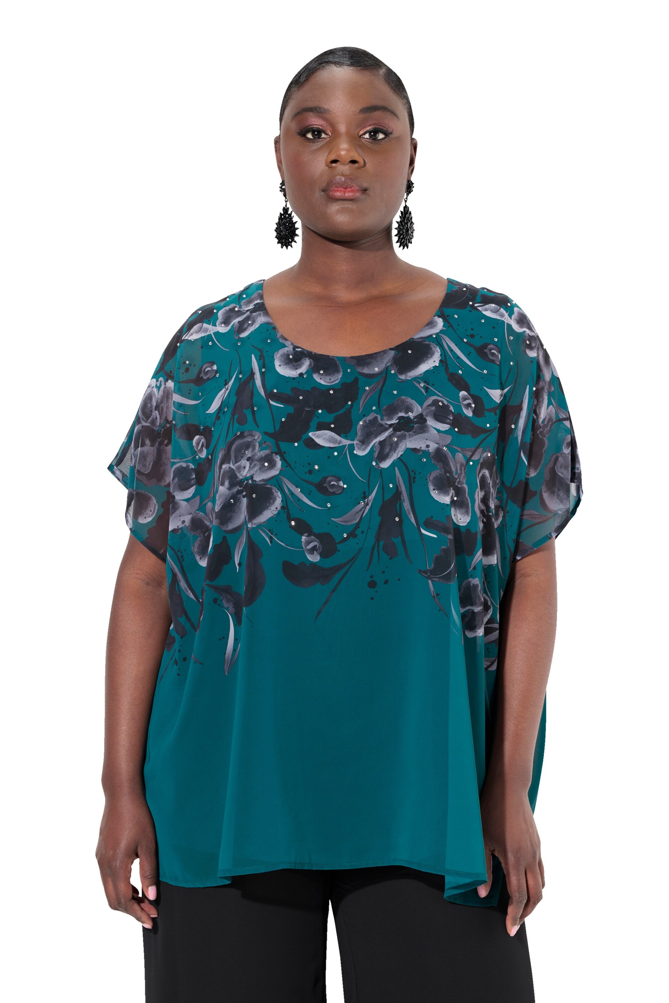 Ulla Popken Blouse in Blauw: voorkant