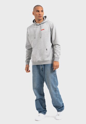 Oldskull Hoodie 'Retro Pixel Lady Logo Graphic' in Grau