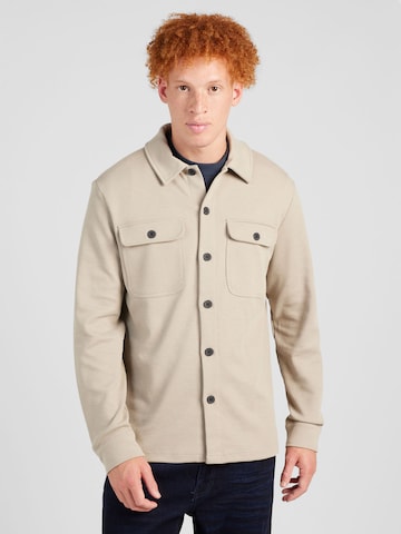Only & Sons Comfort fit Button Up Shirt 'New Kodyl' in Beige: front