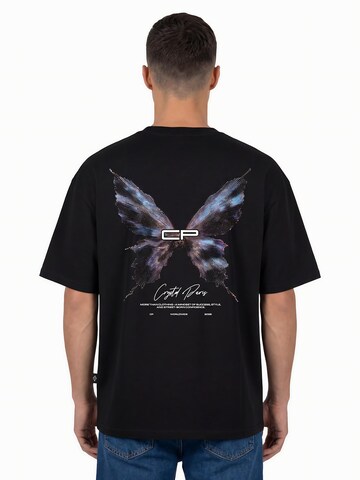 Crystal Paris Shirt 'Butterfly' in Black: front