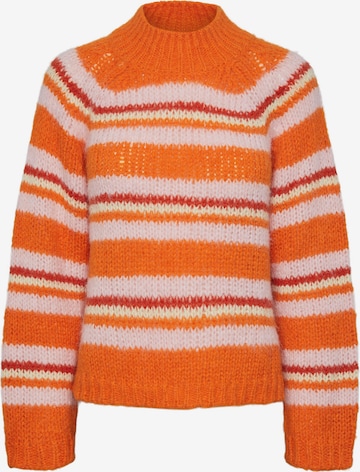 Pull-over PIECES en orange : devant