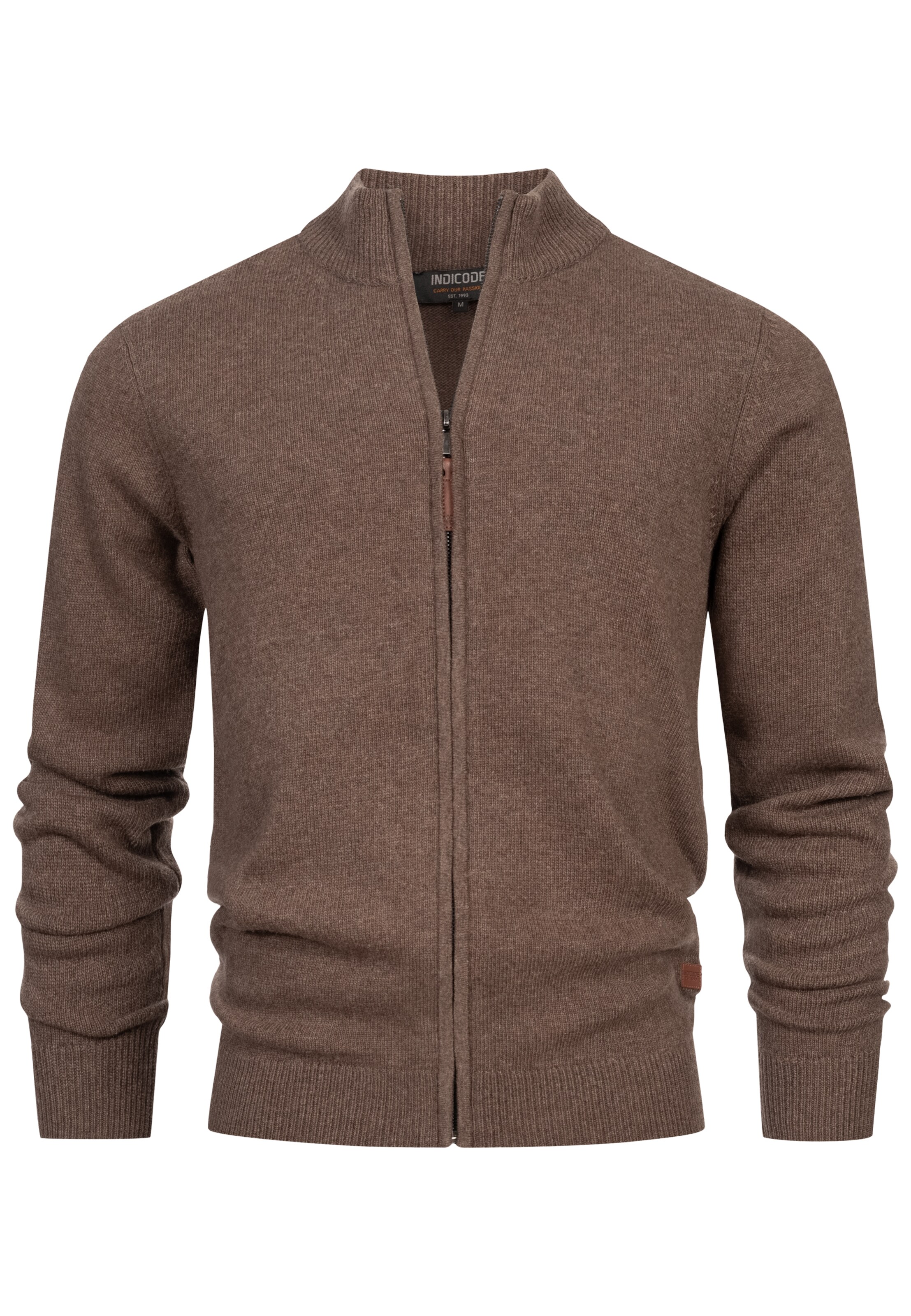 INDICODE JEANS Strickjacke 'Margous' in Braun: Vorderseite
