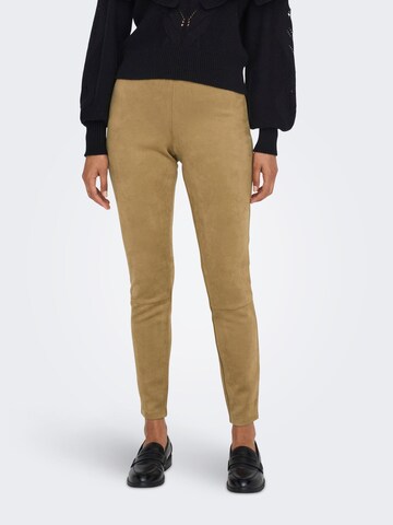 ONLY - Skinny Leggings 'JO' en marrón: frente