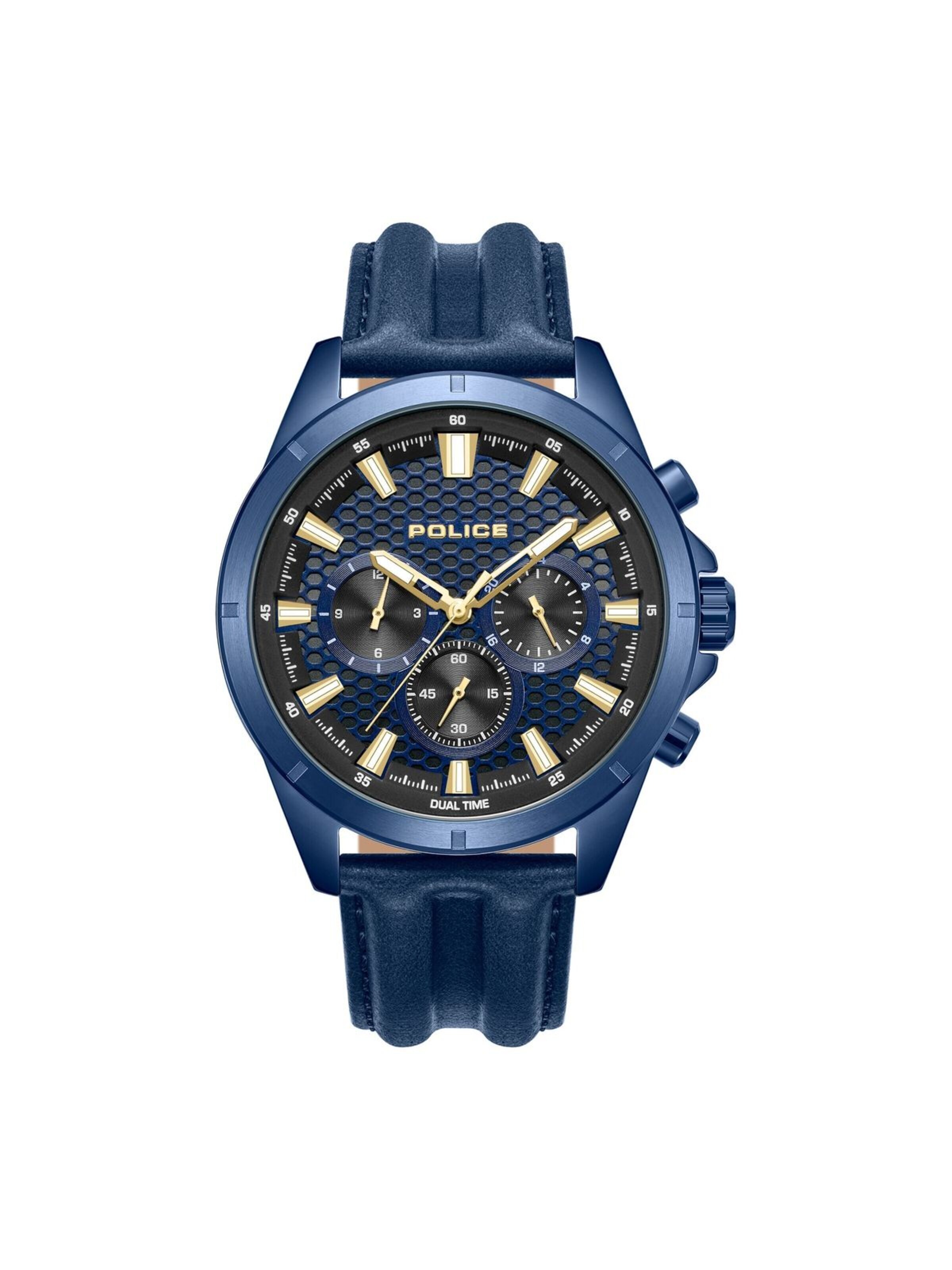 Montre à affichage analogique POLICE en bleu : devant