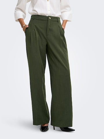 JDY - Pierna ancha Pantalón en verde: frente