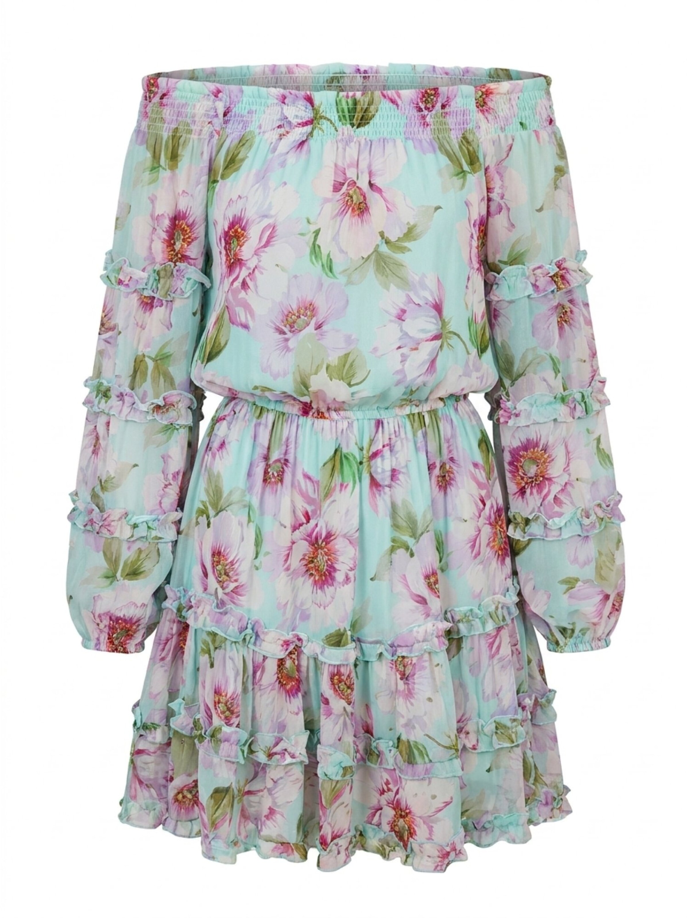 Miss June Dress 'Robe Courte Fleur' in Green: front