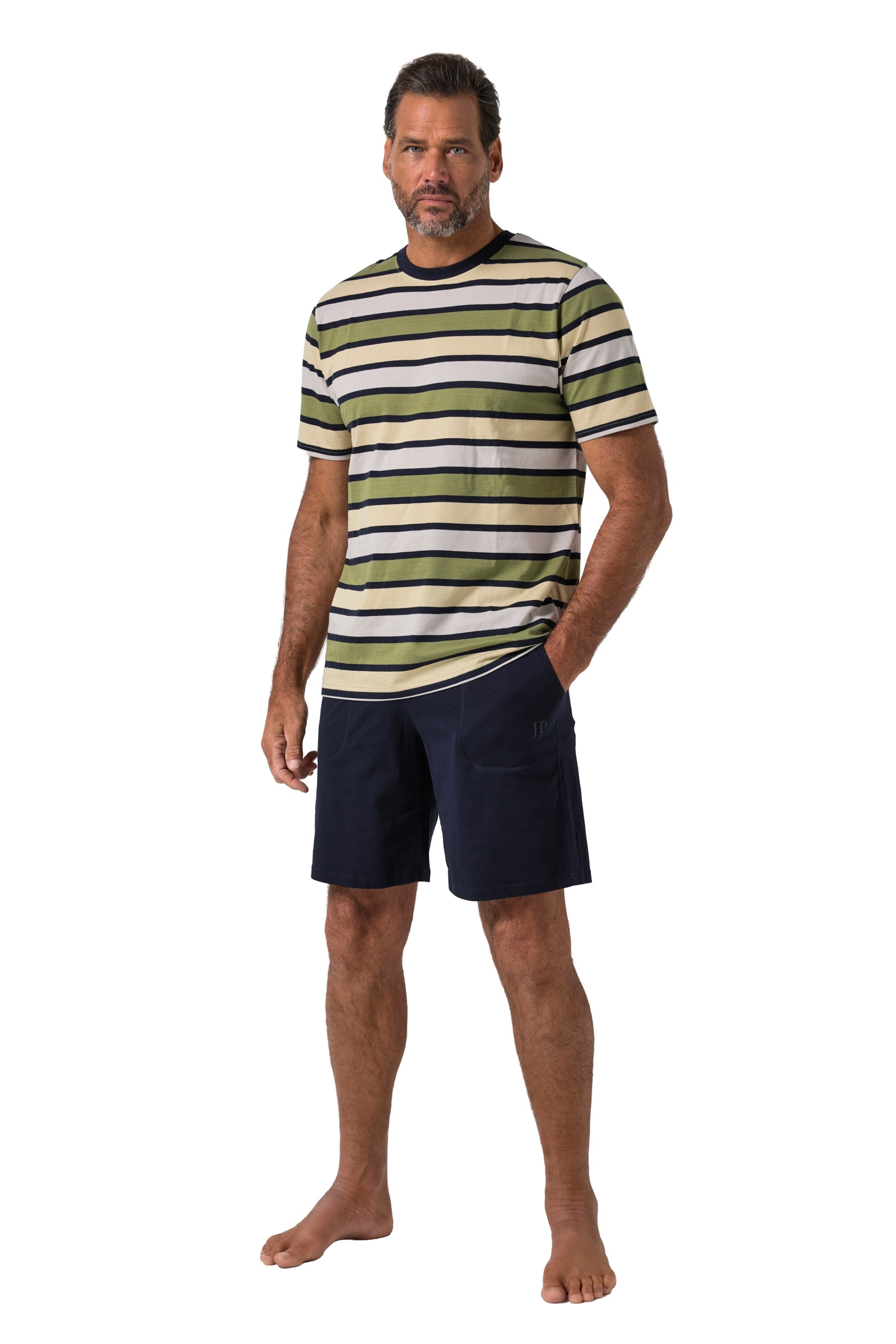 JP1880 Pyjama kort in Groen: voorkant