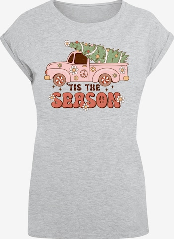 T-shirt 'Tis The Season Christmas' F4NT4STIC en gris : devant