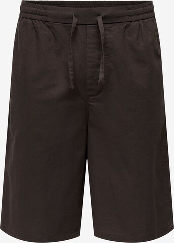 Only & Sons Wide leg Broek 'ONSDaves' in Bruin: voorkant