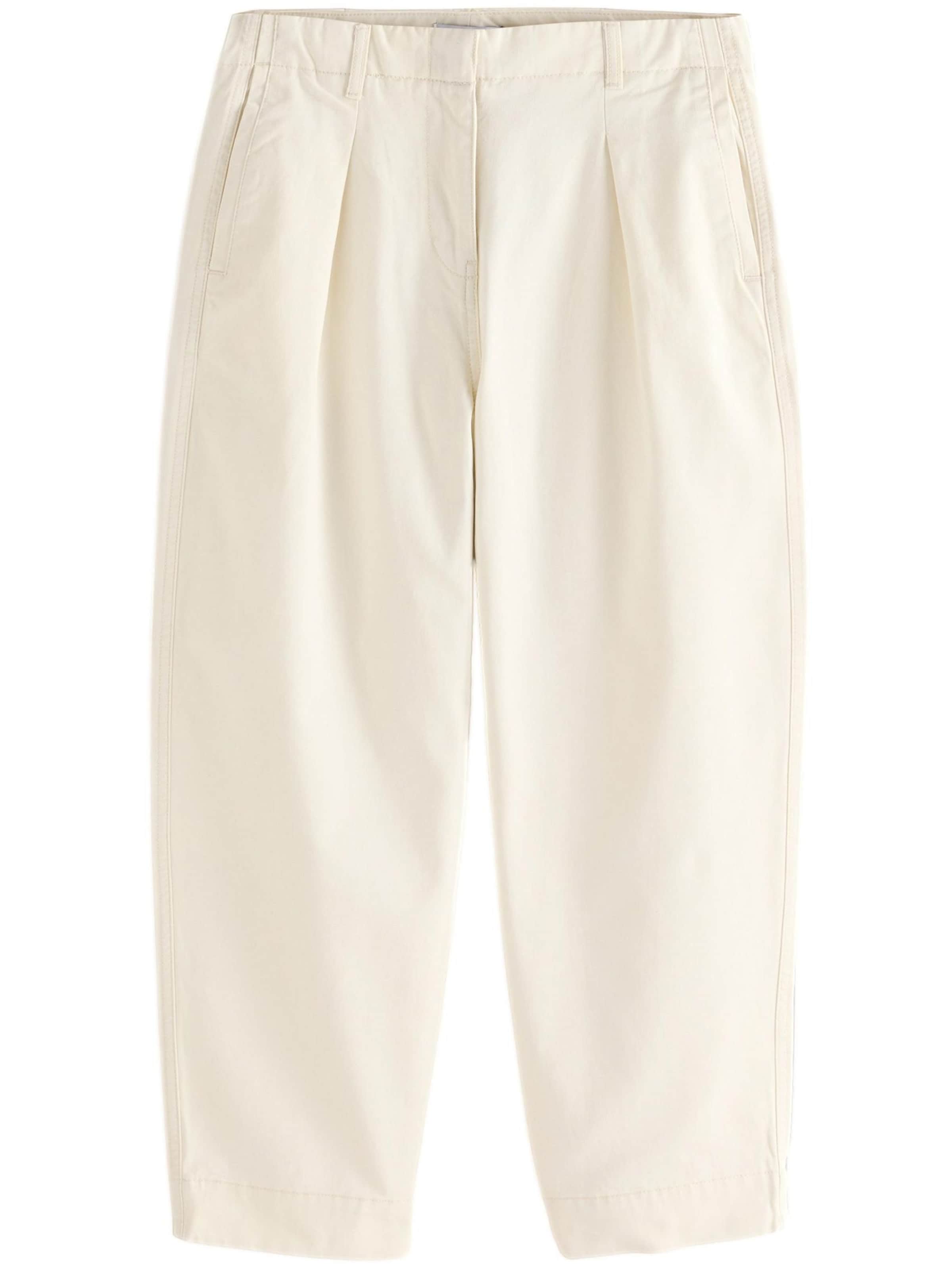 Next Свободный крой Брюки со складками в Белый: спереди