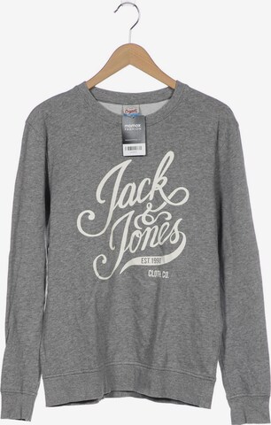 JACK & JONES Sweatshirt & Zip-Up Hoodie in L in Grey: front