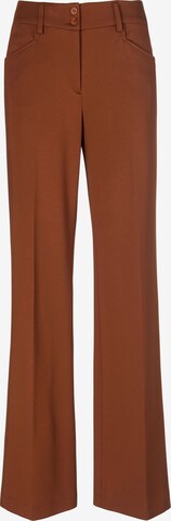 Peter Hahn Pleated Pants in Brown: front