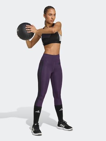 ADIDAS PERFORMANCE Skinny Urheiluhousut 'Optime Essentials' värissä lila: etupuoli