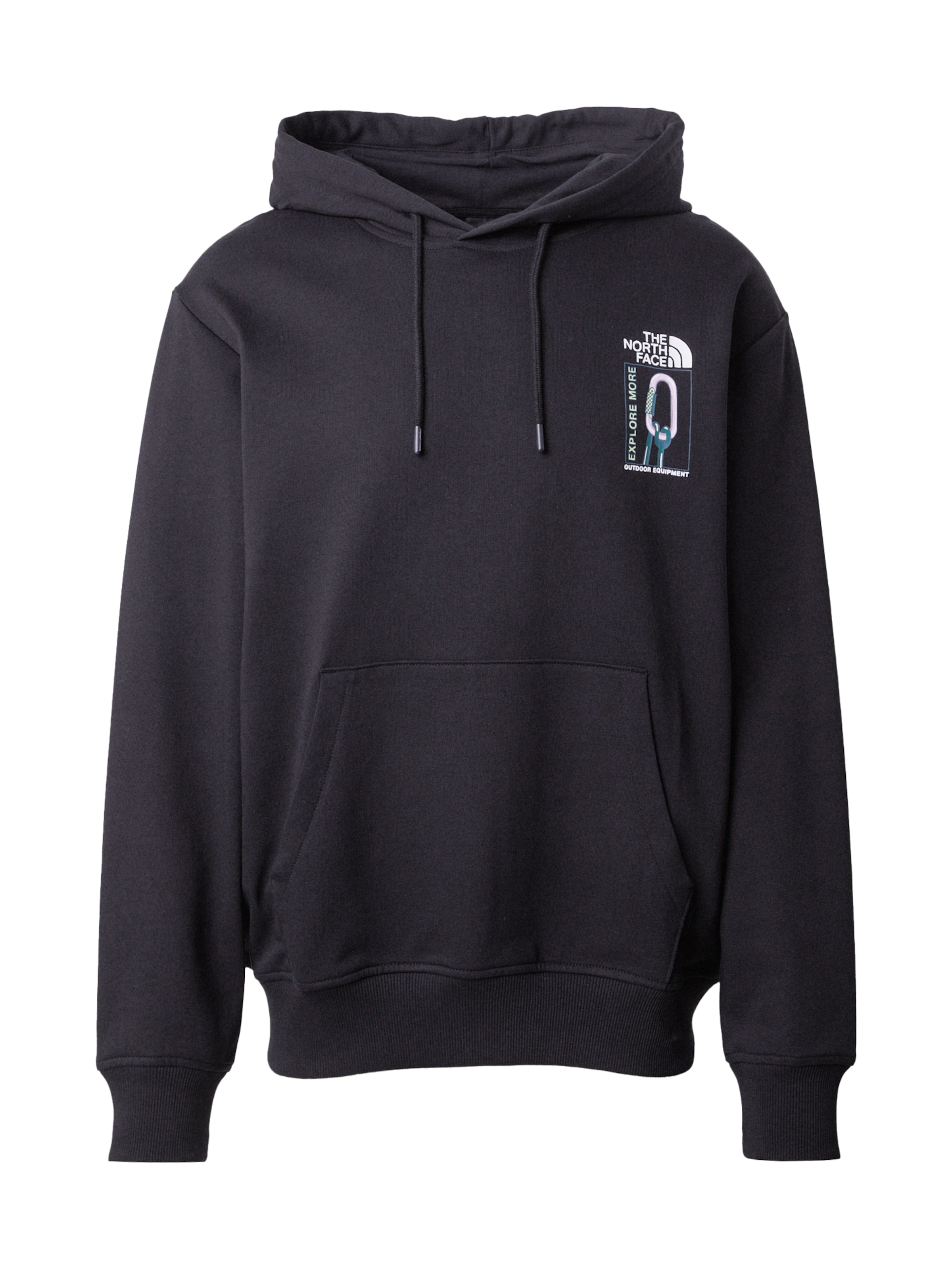 THE NORTH FACE Μπλούζα φούτερ 'EXPLORE GEAR' σε μαύρο: μπροστά