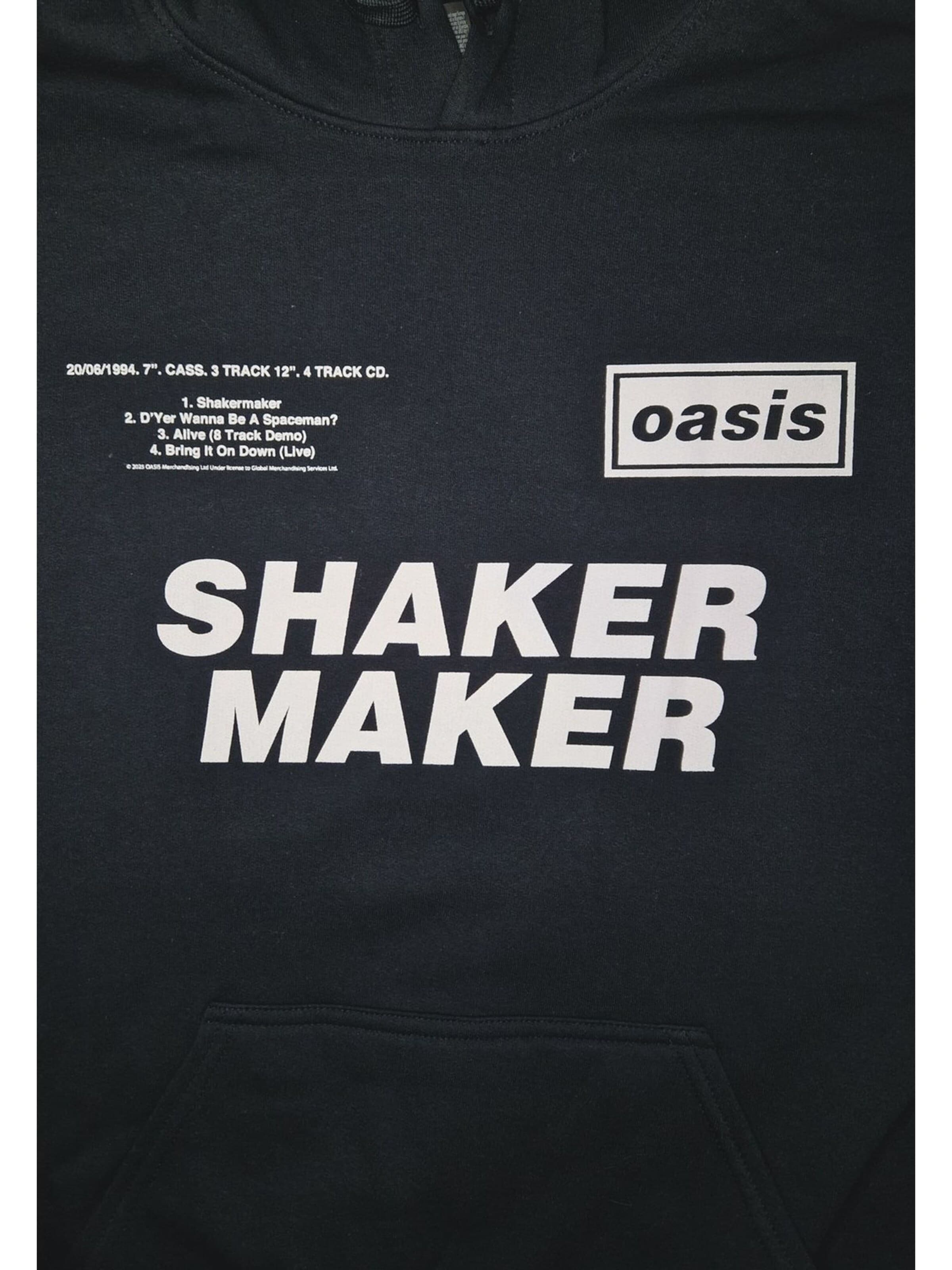 Oasis Sweatshirt 'Oasis Shakermaker Tracklisting Kapuzenpullover' in Black