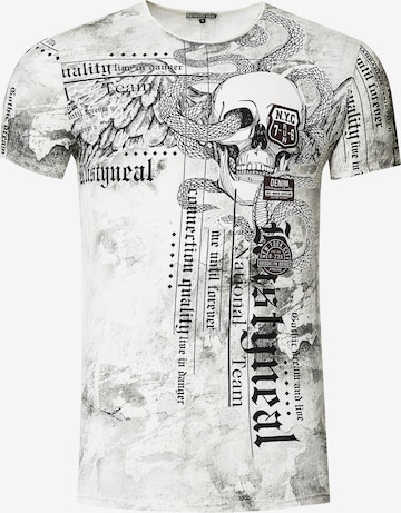 Rusty Neal T-Shirt mit All Over Print in Weiß: predná strana