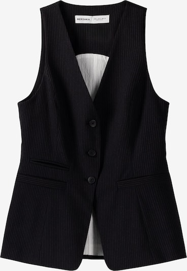 Bershka Suit Vest in Black / White, Item view