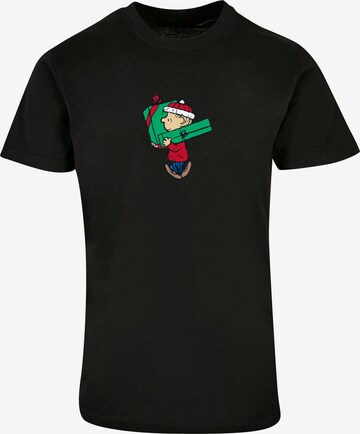Merchcode Shirt 'Peanuts Charlies Presents' in Black: front