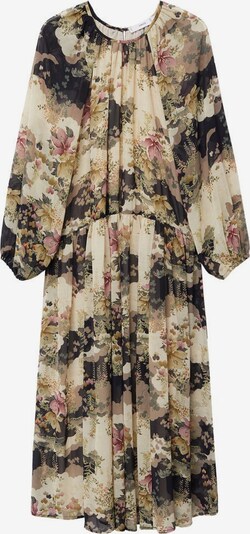 MANGO Kleid 'Mulan' in hellbeige / pastelllila / schwarz / wollweiß, Produktansicht