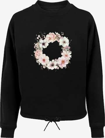 Sweat-shirt 'Rosa Blumenkranz' F4NT4STIC en noir : devant