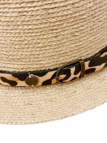 Amichi - Sombrero 'Sombrero para mujer Poise de rafia natural con detalle de piel sintética' en beige