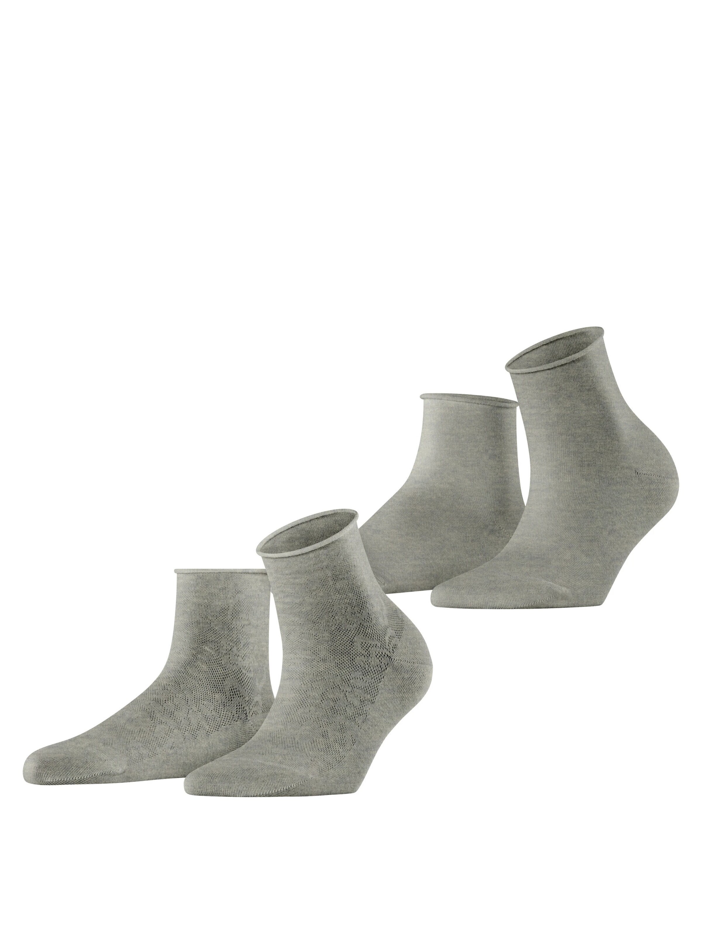 ESPRIT Socken 'Lacy Flowers 2-Pack'‌‌‌‌‌‌ in Grau: Vorderseite
