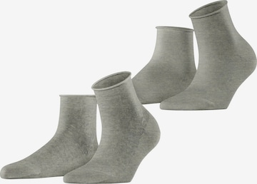 ESPRIT Socken 'Lacy Flowers 2-Pack' in Grau: Vorderseite