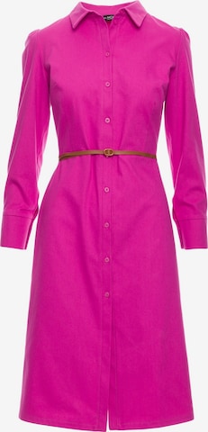made of emotion - Vestido camisero en rosa: frente
