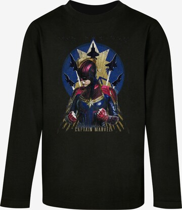ABSOLUTE CULT Shirt 'Captain Marvel - Jet Burst' in Black: front