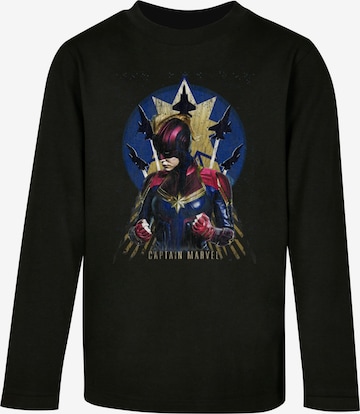ABSOLUTE CULT Shirt 'Captain Marvel - Jet Burst' in Zwart: voorkant