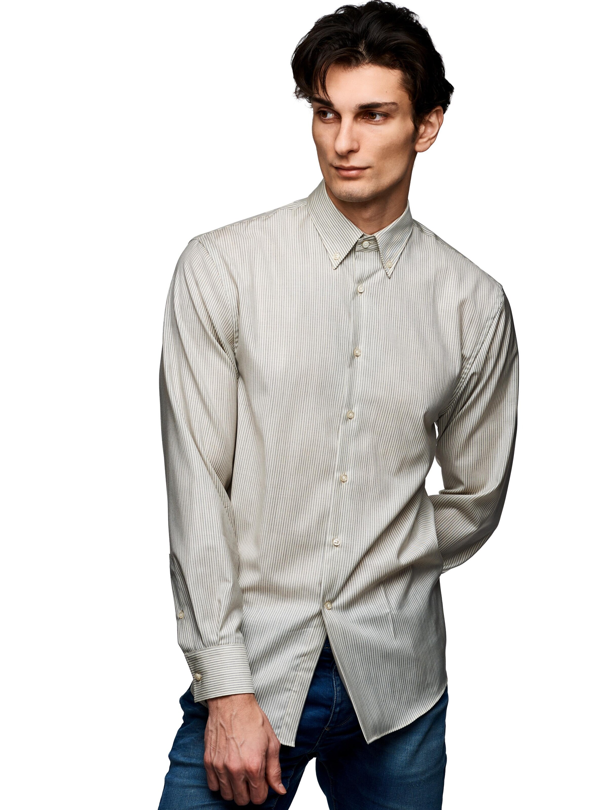 AlbumLeo Regular fit Overhemd in Beige: voorkant