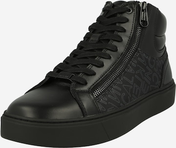 Sneaker înalt de la Calvin Klein pe negru: față