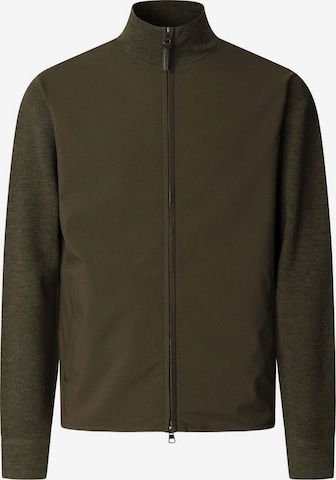 Hackett London Between-season jacket 'TRAVEL NY/KNIT FZ HYB' in Green: front